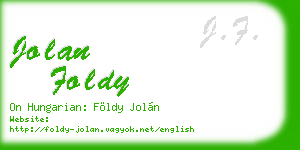 jolan foldy business card